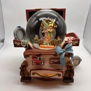 Disney Tinker Bell Treasure Jewelry Box Musical Water Snow Globe You Can Fly